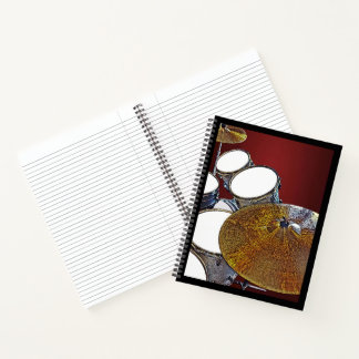 Drummer Musician Drum Kit Rock & Roll Drumming Notizblock