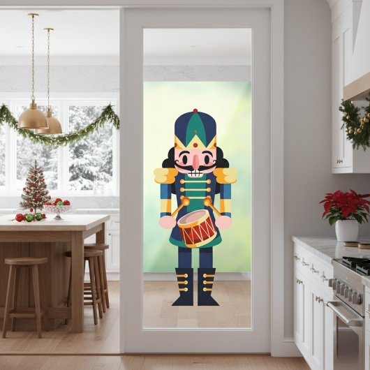 Drummer Nutcracker Fensterkleber Fensteraufkleber