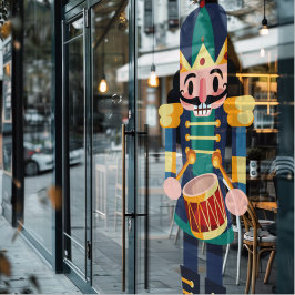 Drummer Nutcracker Fensterkleber Fensteraufkleber