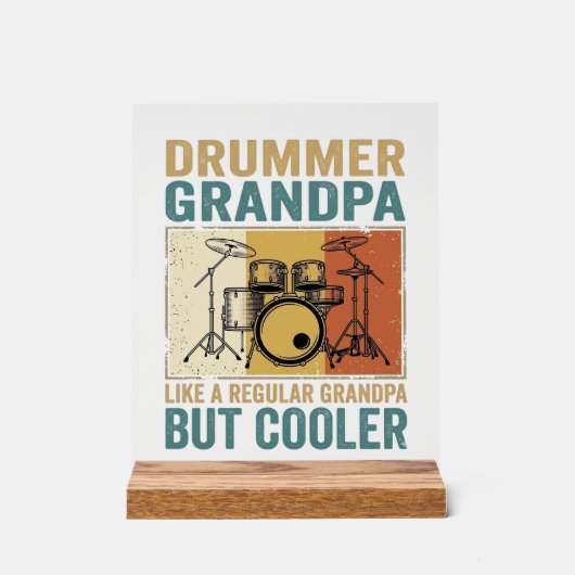 Drummer Opa wie ein normaler Opa, aber cooler  Acrylschild (Vorderseite)