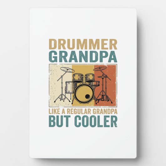 Drummer Opa wie ein normaler Opa aber cooler Fotoplatte (Vorderseite)