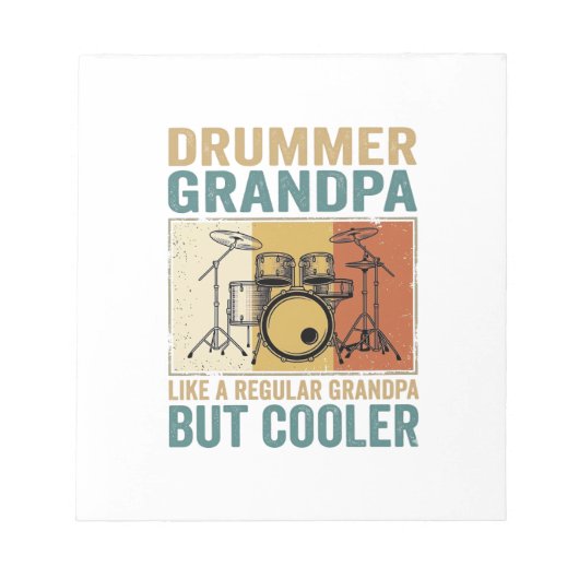 Drummer Opa wie ein normaler Opa aber cooler  Notizblock (Vorderseite)