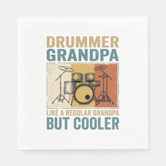 Drummer Opa wie ein normaler Opa, aber cooler Serviette (Vorderseite)
