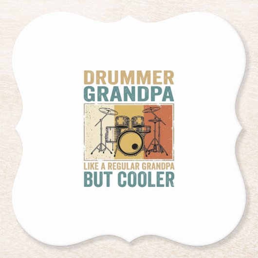 Drummer Opa wie ein normaler Opa, aber cooler Untersetzer (Vorderseite)
