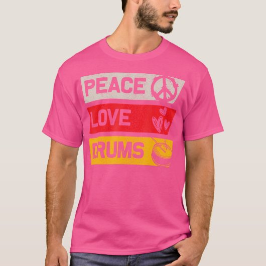 Drummer Peace Liebe Drums T-Shirt (Vorderseite)