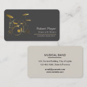 Drummer Percussionist mit Drum Set Music Event Visitenkarte (Vorne/Hinten)