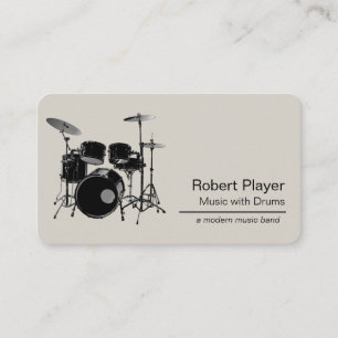 Drummer Percussionist mit Drum Set Music Event Visitenkarte
