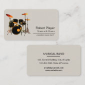 Drummer Percussionist mit Drum Set Music Event Visitenkarte (Vorne/Hinten)