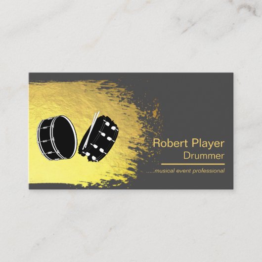 Drummer Percussionist Musical Event Drums Djs Visitenkarte (Vorderseite)
