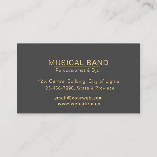 Drummer Percussionist Musical Event Drums Djs Visitenkarte (Rückseite)