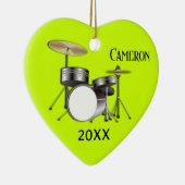 Drummer Personalisiert Weihnachts-Foto Ornament (Rechts)