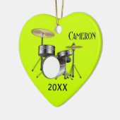 Drummer Personalisiert Weihnachts-Foto Ornament (Links)