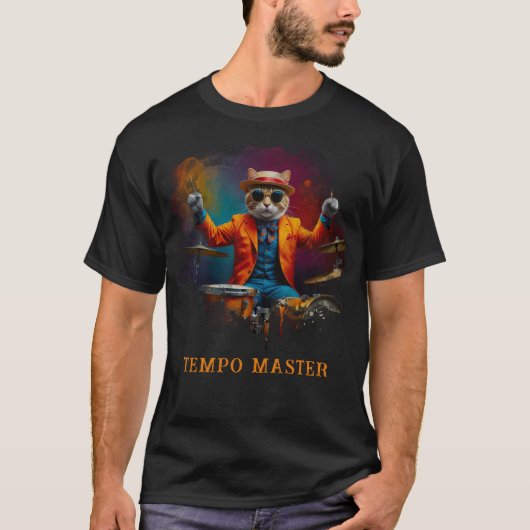 *~* DRUMMER Player Cool Kat AP91 Percussionist T-Shirt (Vorderseite)