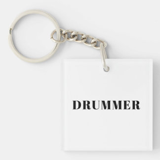 Drummer-Quadratzeckring Schlüsselanhänger