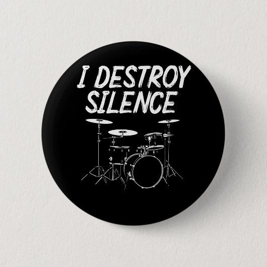 Drummer Quote Drumset Rock Band Drum Musiker Button (Vorderseite)