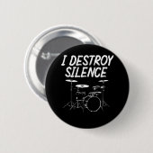Drummer Quote Drumset Rock Band Drum Musiker Button (Vorne & Hinten)