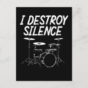 Drummer Quote Drumset Rock Band Drum Musiker Postkarte
