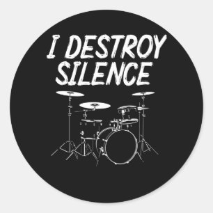 Drummer Quote Drumset Rock Band Drum Musiker Runder Aufkleber