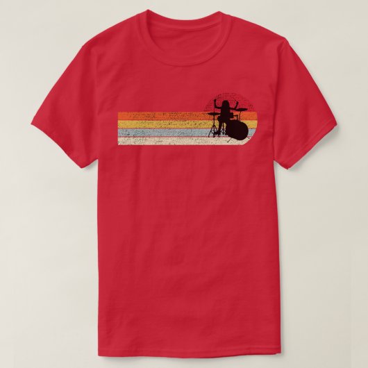 Drummer Retro Style Drum Player 1 T-Shirt (Design vorne)