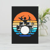 Drummer Retro Vintag Einladung (Stehend Vorderseite)