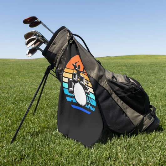 Drummer Retro Vintag Golfhandtuch (Gras)