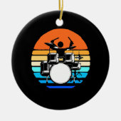 Drummer Retro Vintag Keramik Ornament (Vorne)