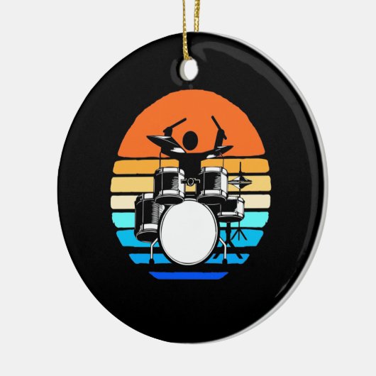 Drummer Retro Vintag Keramik Ornament (Links)