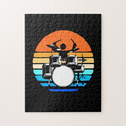 Drummer Retro Vintag Puzzle (Vertikal)