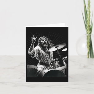 Drummer Rock Jesus Drumming Karte