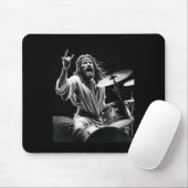 Drummer Rock Jesus Trommeln Mousepad (Mit Mouse)