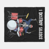 Drummer Rock Music Band Drums I Destroy Silence Fleecedecke (Vorderseite (Horizontal))