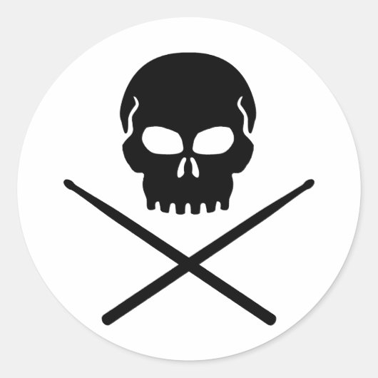 Drummer Runder Aufkleber (Vorderseite)