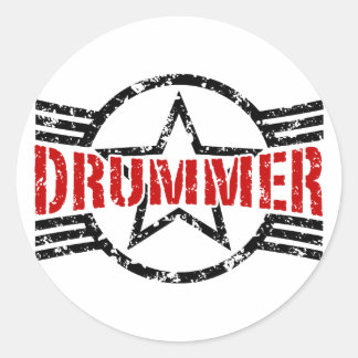 Drummer Runder Aufkleber