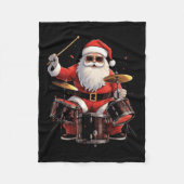 Drummer Santa Playing Drums Funny Christmas Drumme Fleecedecke (Vorderseite)