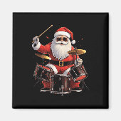 Drummer Santa Playing Drums Funny Christmas Drumme Magnet (Vorne)