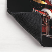 Drummer Santa Playing Drums Funny Christmas Drumme Mousepad (Ecke)