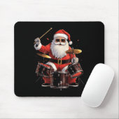 Drummer Santa Playing Drums Funny Christmas Drumme Mousepad (Mit Mouse)