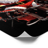 Drummer Santa Playing Drums Funny Christmas Drumme Poster (Ecke)