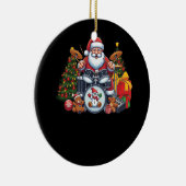 Drummer Santa Playing Trommeln Weihnachts Drumma S Keramik Ornament (Rechts)