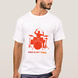 Drummer Silhouette Action Lifestyle Design T-Shirt