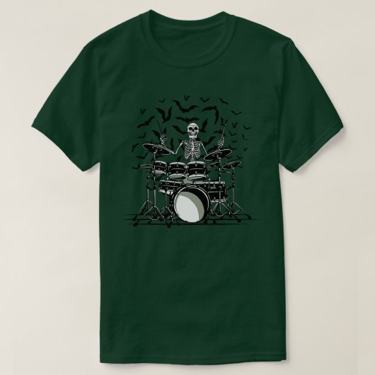 Drummer Skeleton Phantastisch Design T-Shirt (Design vorne)