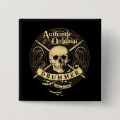 DRUMMER Skull Snare Drum Drumsticks Drumming Butto Button (Vorderseite)