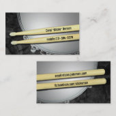 Drummer Snare and Sticks Musician Business Card Visitenkarte (Vorne/Hinten)