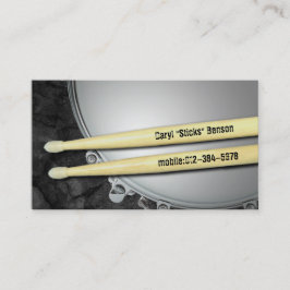 Drummer Snare and Sticks Musician Business Card Visitenkarte