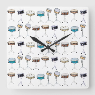 Drummer Snare Drum Drumline Percussionist Timing Quadratische Wanduhr