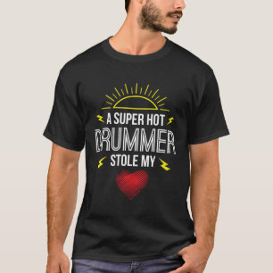 Drummer stahl mein Herz Schlagzeug Musikergeschenk T-Shirt