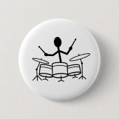 Drummer Strichmännchen Button (Vorderseite)