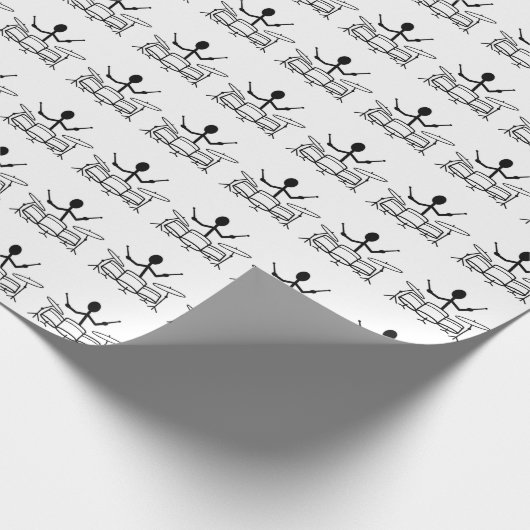 Drummer Strichmännchen Geschenkpapier (Ecke)
