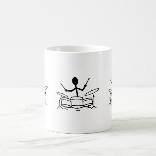 Drummer Strichmännchen Kaffeetasse (Mittel)