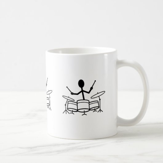 Drummer Strichmännchen Kaffeetasse (Rechts)